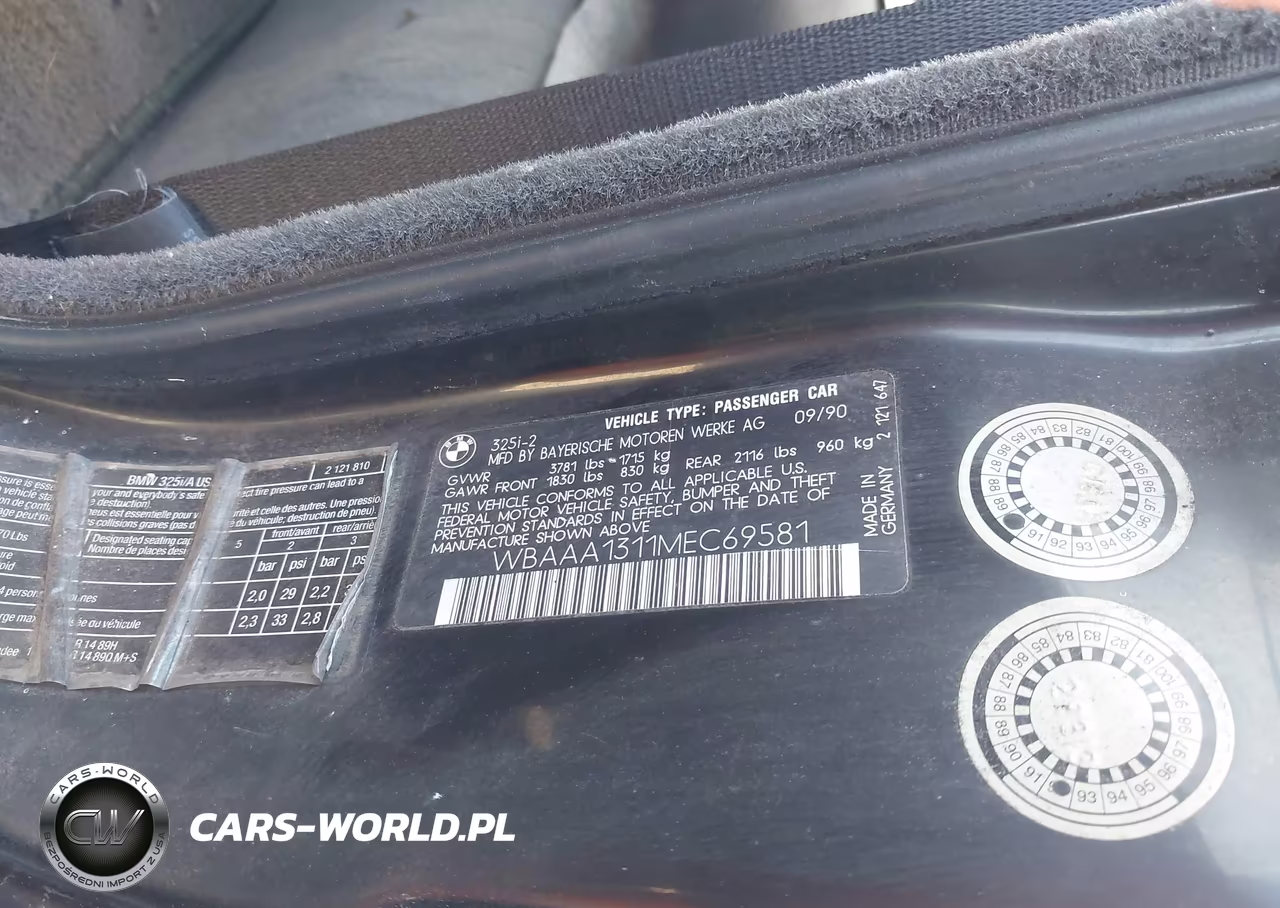 1991 BMW 325 I-Is VIN:WBAAA1311MEC69581 - 9
