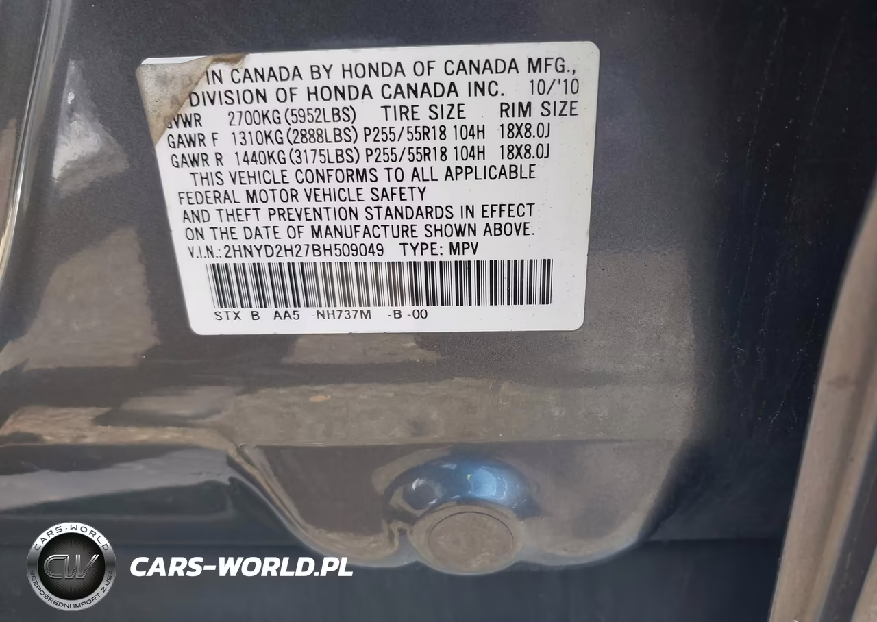2011 Acura Mdx VIN:2HNYD2H27BH509049 - 9
