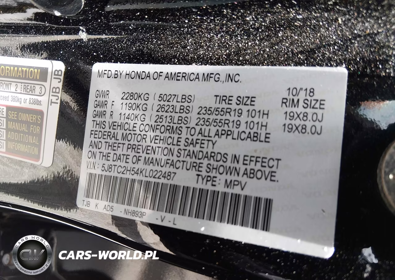 2019 Acura Rdx Technology Package VIN:5J8TC2H54KL022487 - 9