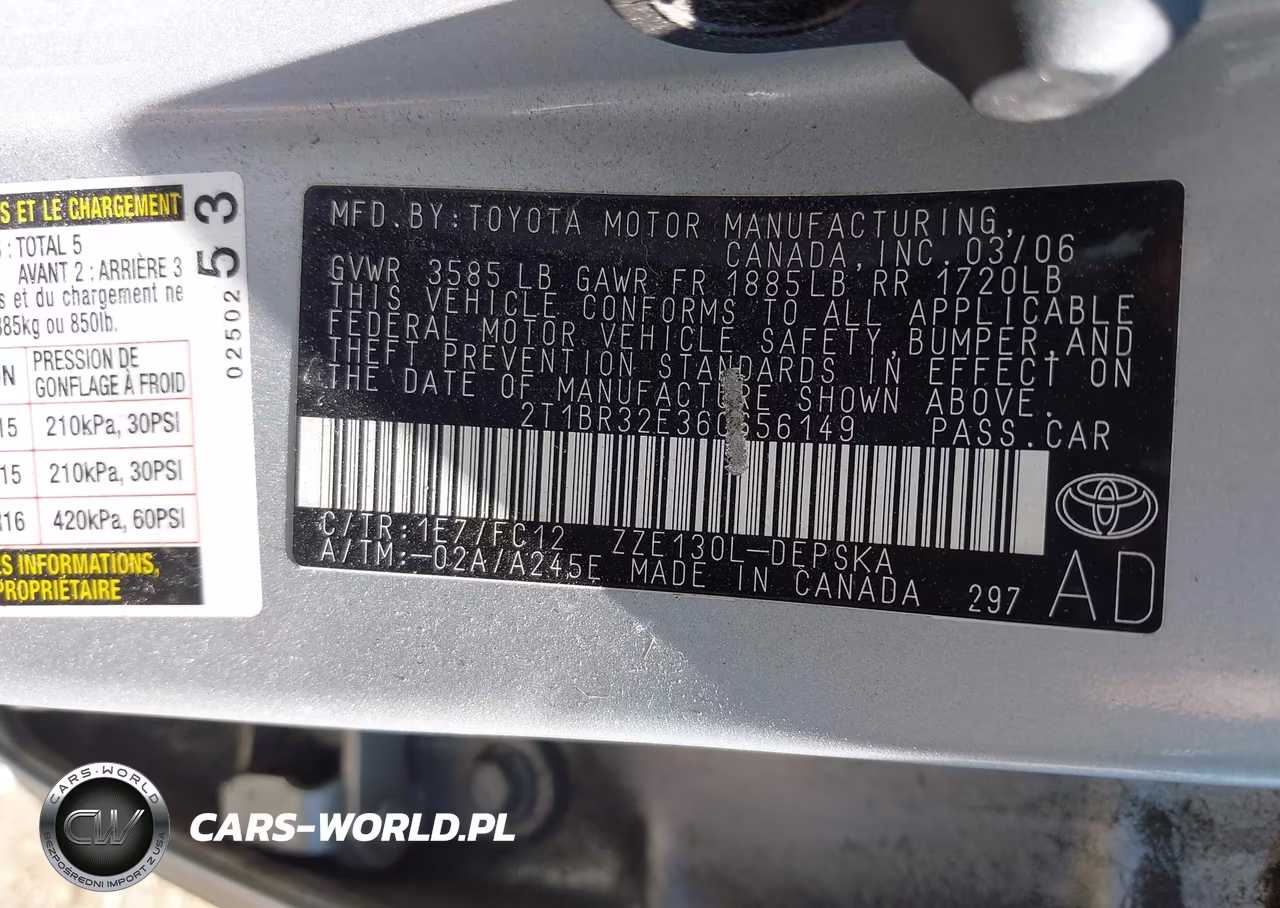 2006 Toyota Corolla S VIN:2T1BR32E36C656149 - 9