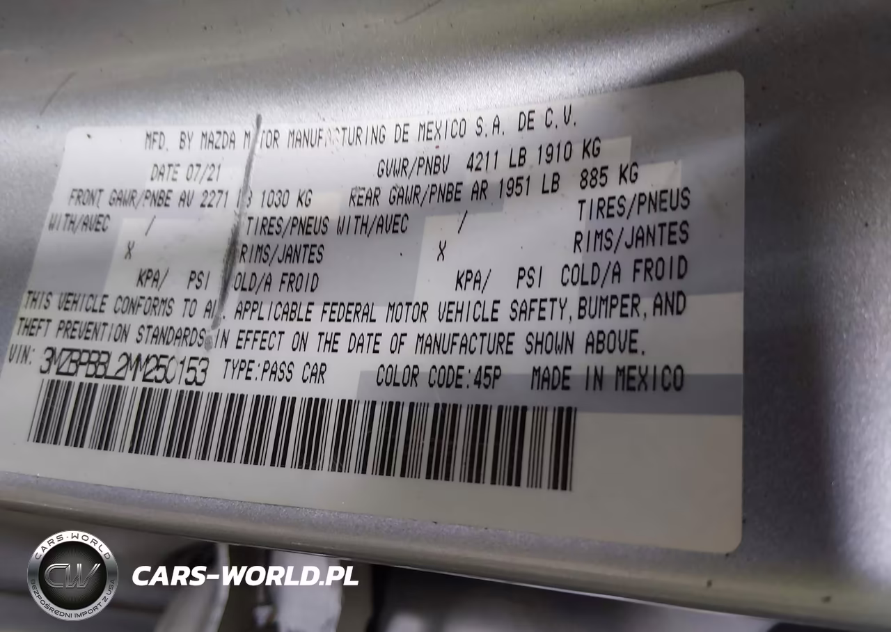 2021 Mazda Mazda3 Select VIN:3MZBPBBL2MM250153 - 9