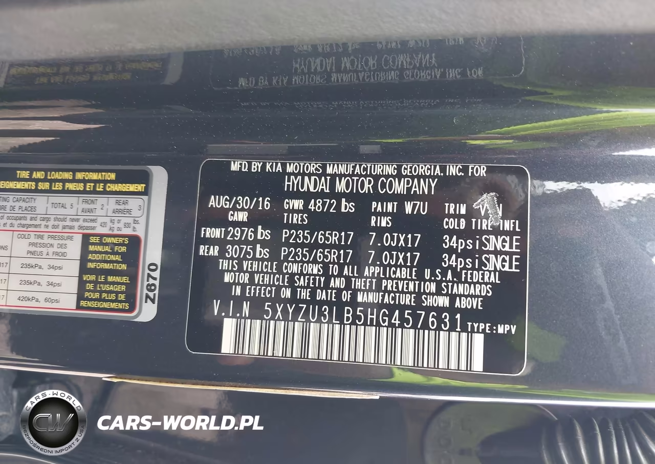 2017 Hyundai Santa Fe Sport 2.4L VIN:5XYZU3LB5HG457631 - 9