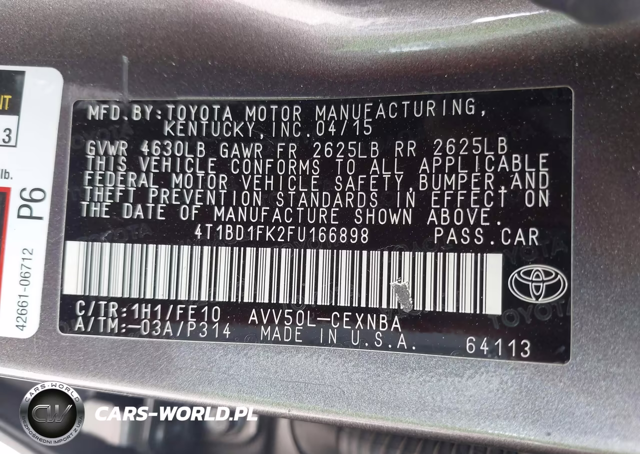 2015 Toyota Camry Hybrid Le VIN:4T1BD1FK2FU166898 - 9