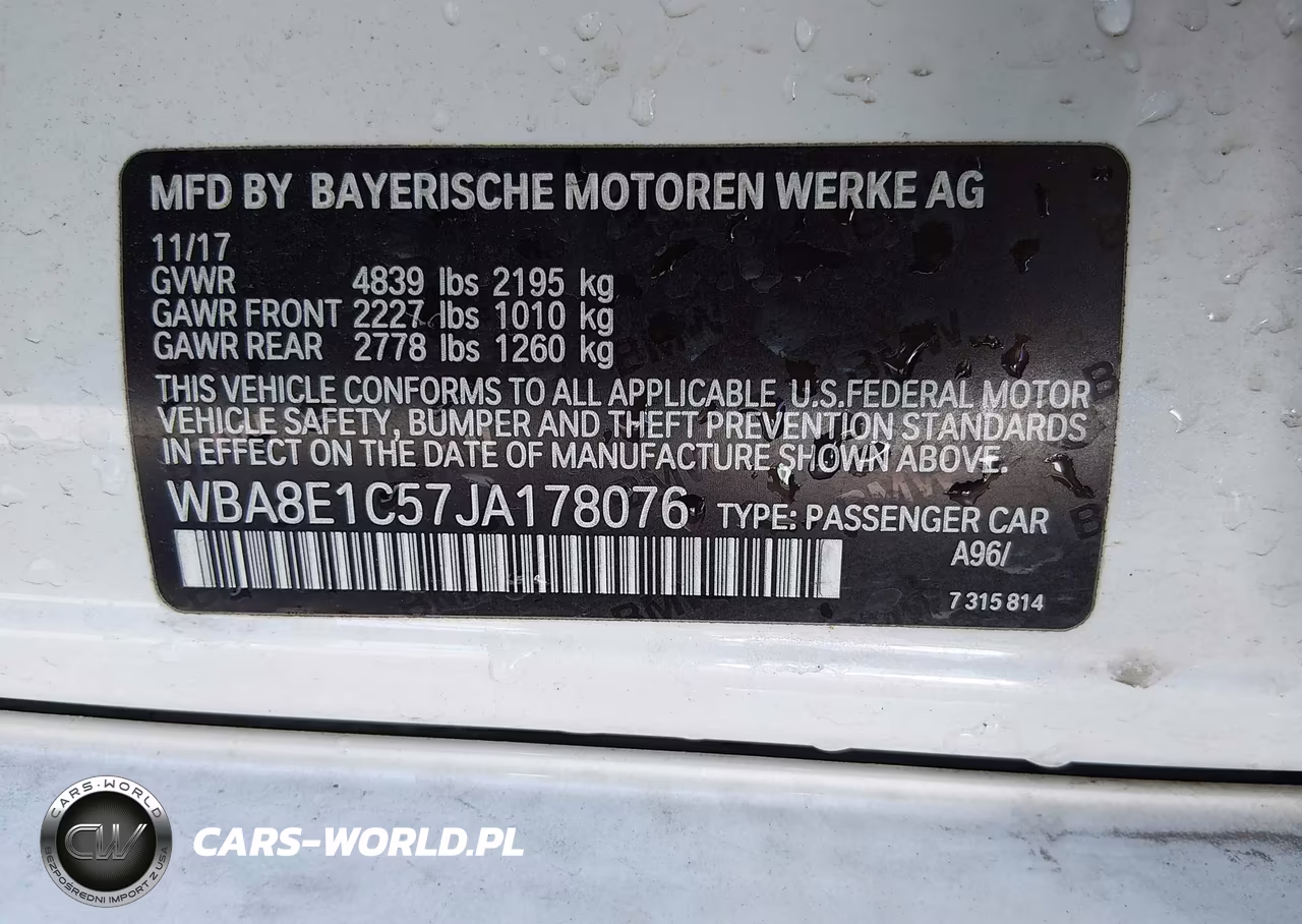 2018 BMW 330E Iperformance VIN:WBA8E1C57JA178076 - 9