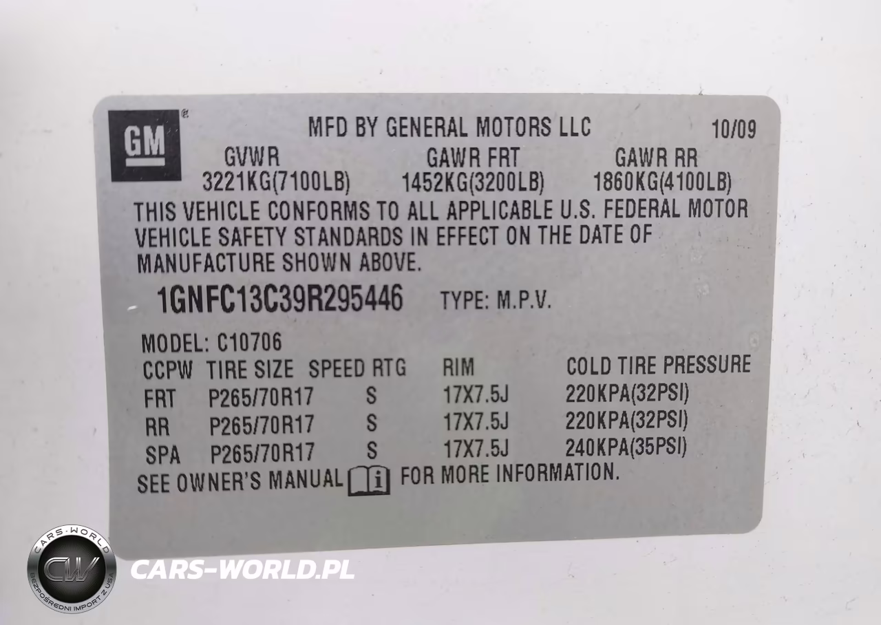 2009 Chevrolet Tahoe Ls VIN:1GNFC13C39R295446 - 9