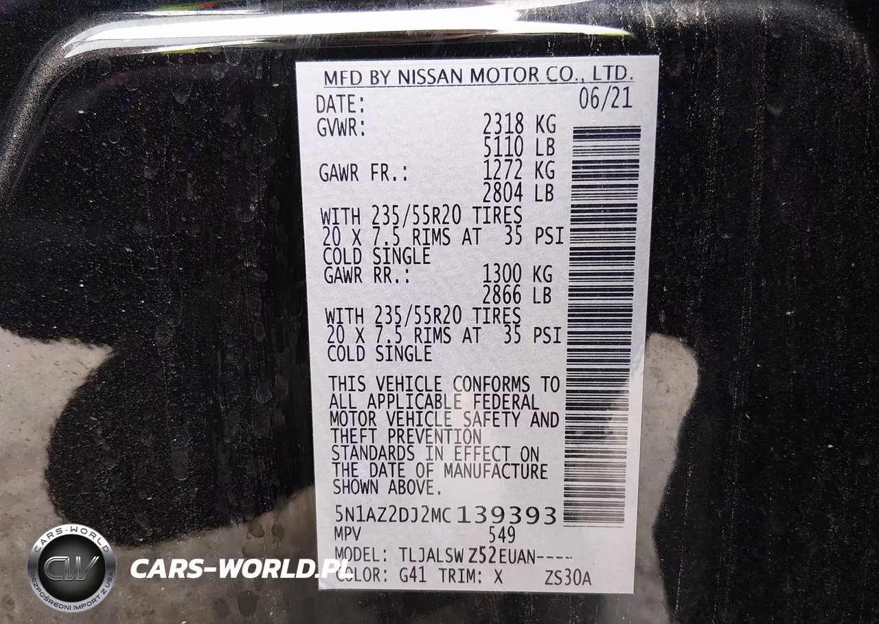 2021 Nissan Murano Platinum Fwd VIN:5N1AZ2DJ2MC139393 - 9