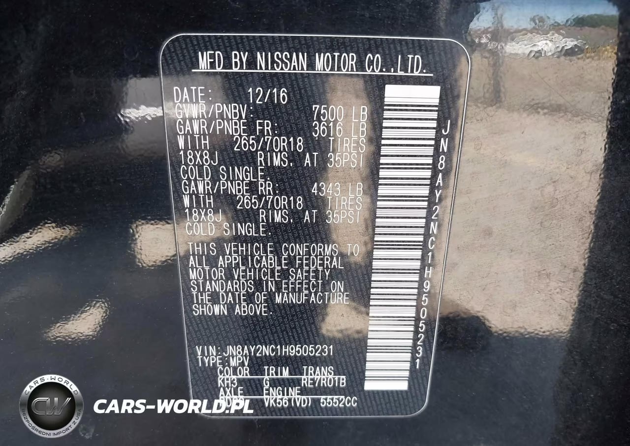 2017 Nissan Armada Sv VIN:JN8AY2NC1H9505231 - 9