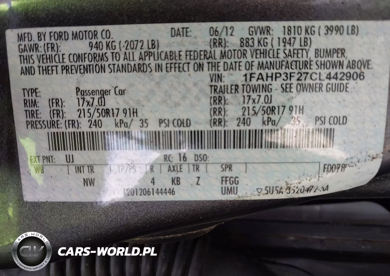 2012 Ford Focus Se VIN:1FAHP3F27CL442906 - 9
