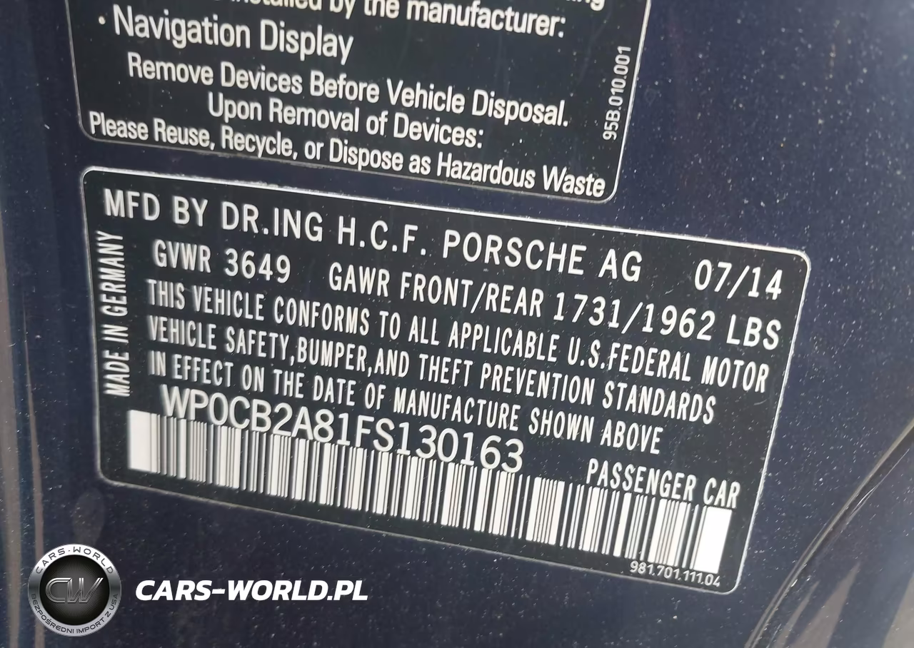 2015 Porsche Boxster Gts-S VIN:WP0CB2A81FS130163 - 9