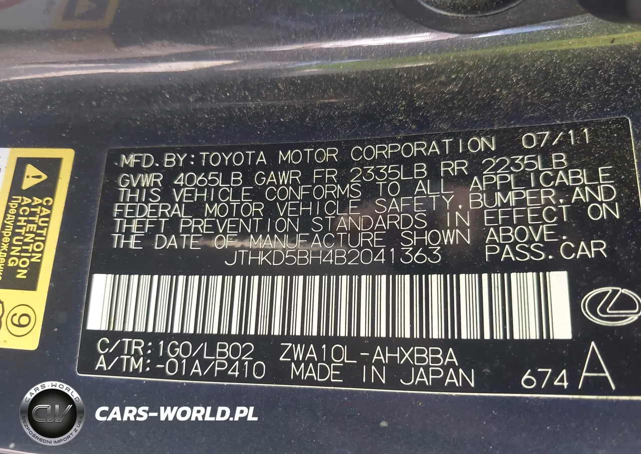 2011 Lexus Ct 200H Premium VIN:JTHKD5BH4B2041363 - 9