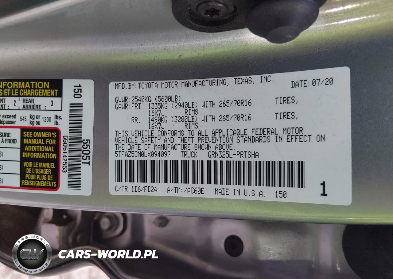 2020 Toyota Tacoma Trd Off-Road VIN:5TFAZ5CN0LX094097 - 9