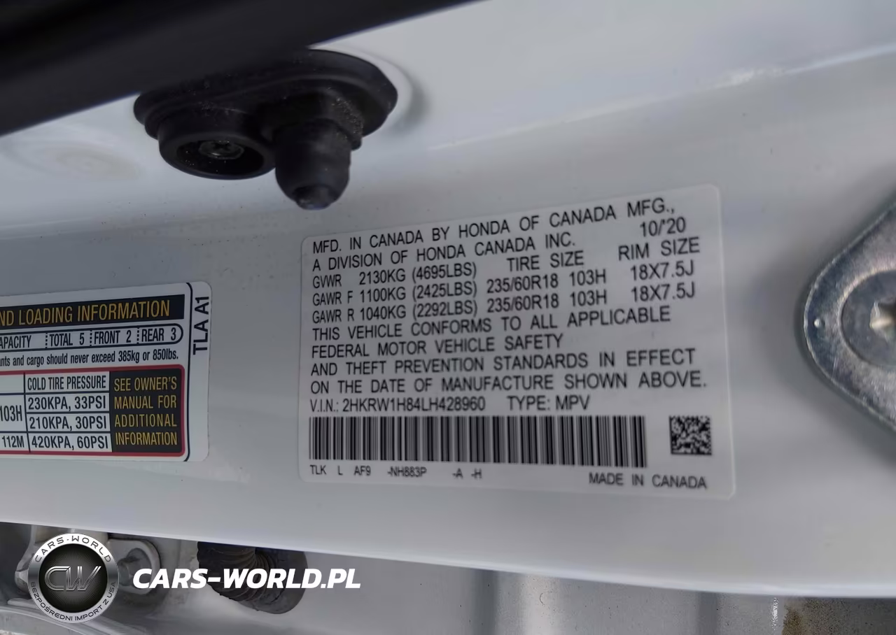 2020 Honda Cr-V 2Wd Ex-L VIN:2HKRW1H84LH428960 - 9