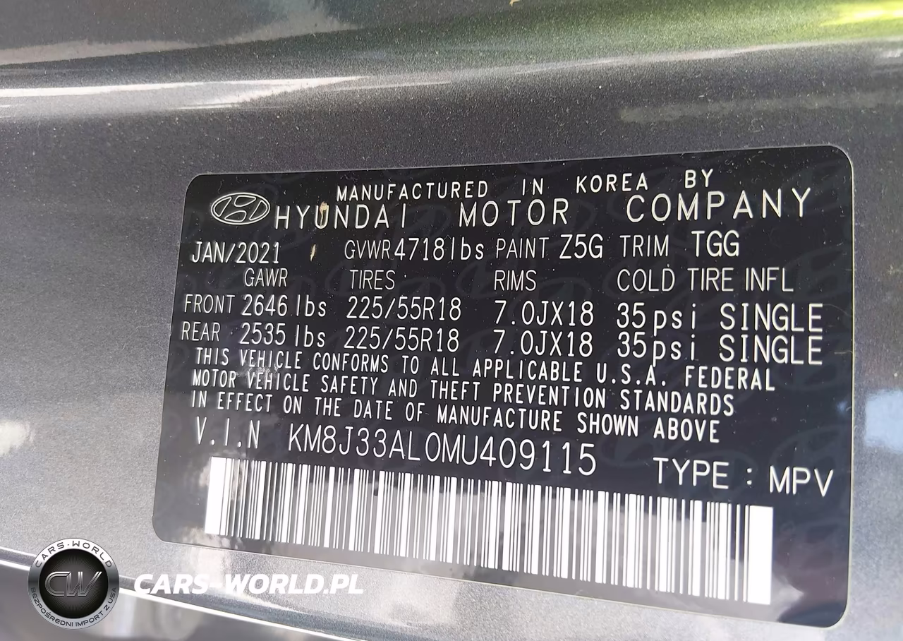 2021 Hyundai Tucson Sel VIN:KM8J33AL0MU409115 - 9