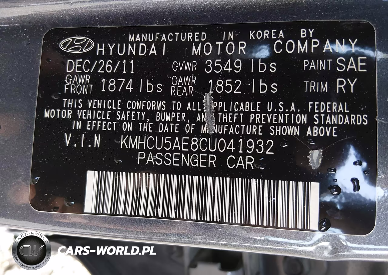 2012 Hyundai Accent Se VIN:KMHCU5AE8CU041932 - 9