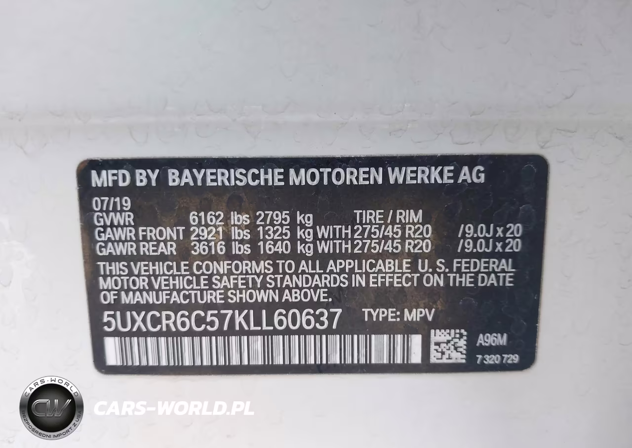 2019 BMW X5 xDrive40I VIN:5UXCR6C57KLL60637 - 9
