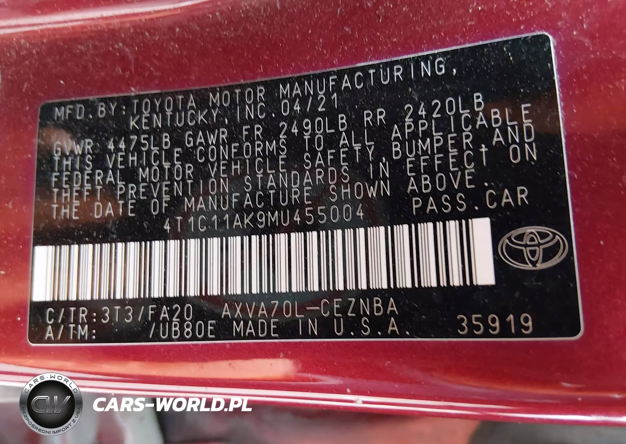 2021 Toyota Camry Le VIN:4T1C11AK9MU455004 - 9