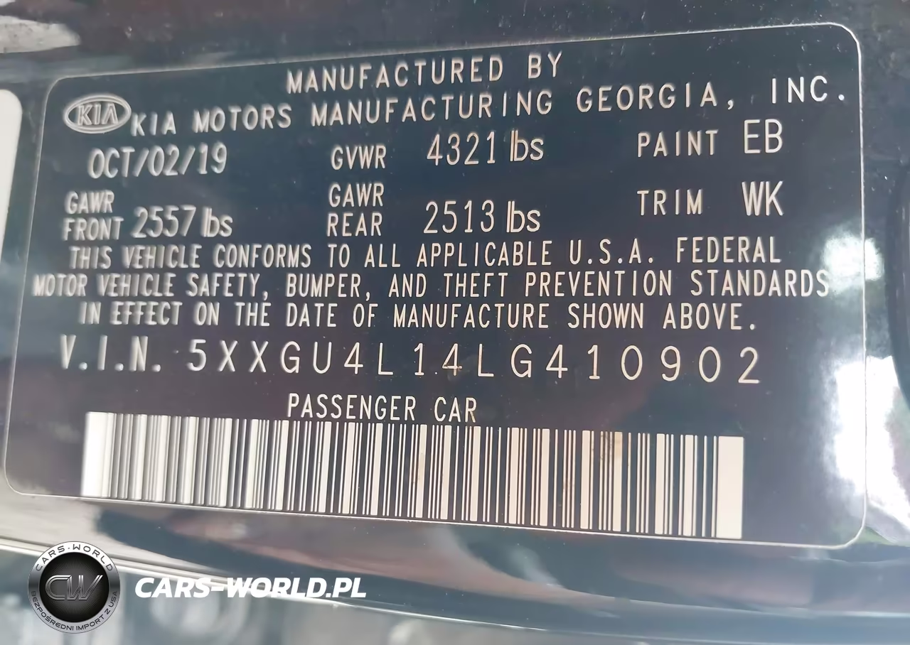 2020 Kia Optima Ex Premium VIN:5XXGU4L14LG410902 - 9