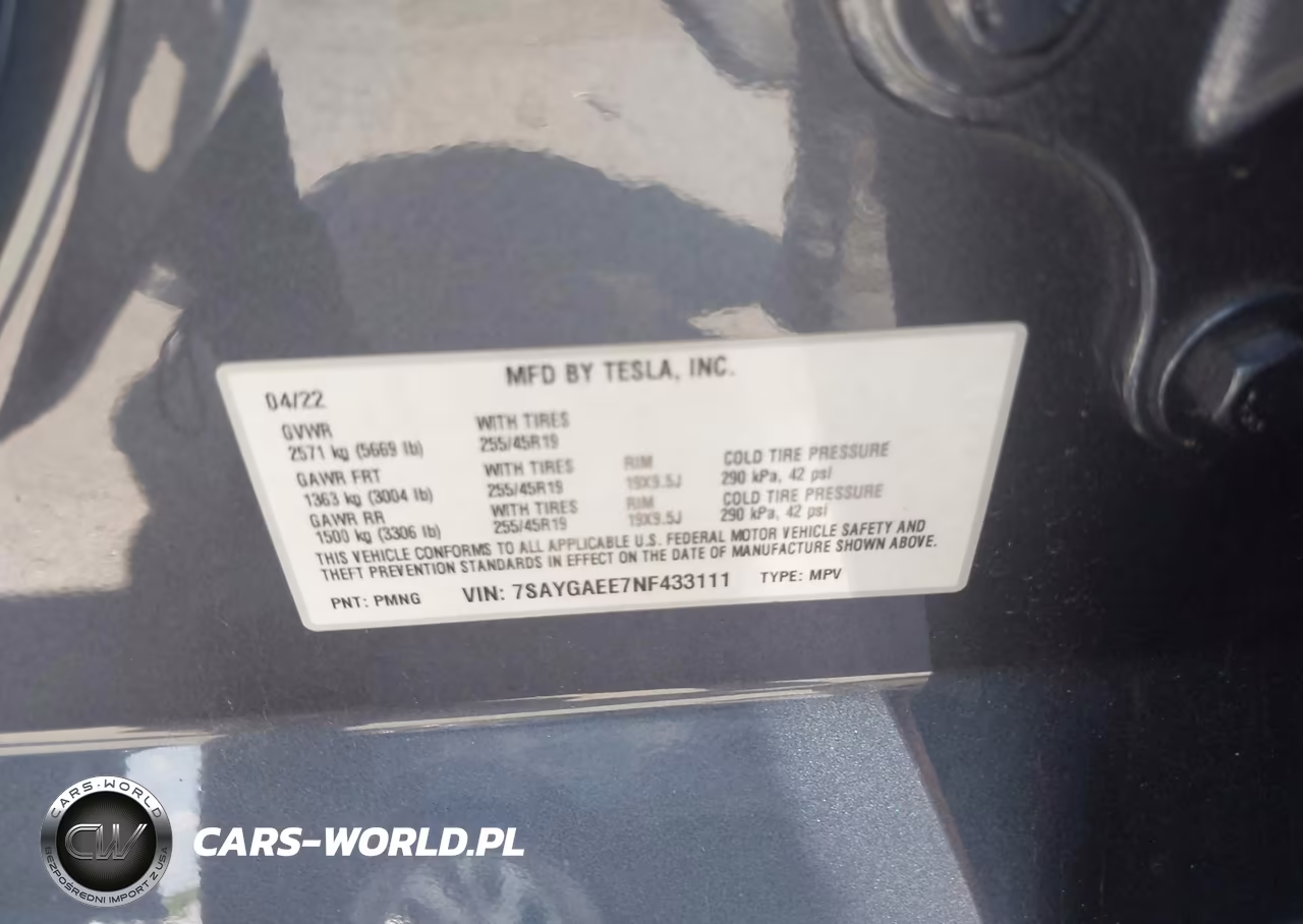 2022 Tesla Model Y Long Range Dual Motor All-Wheel Drive VIN:7SAYGAEE7NF433111 - 9