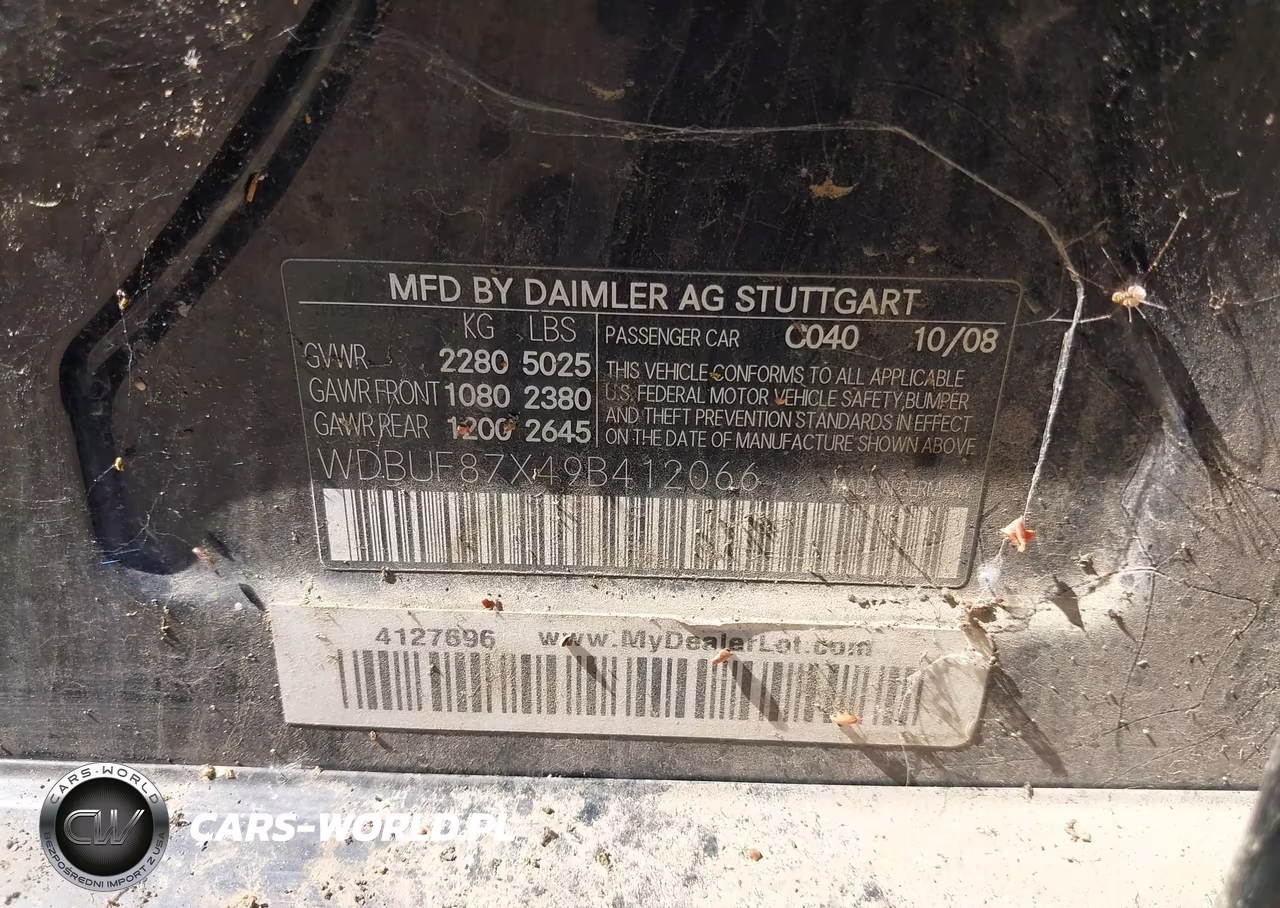 2009 Mercedes-Benz E 350 4Matic VIN:WDBUF87X49B412066 - 9