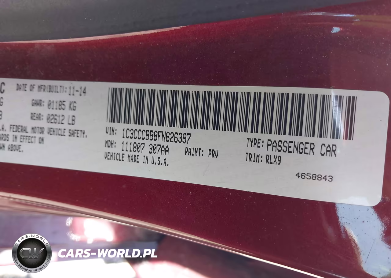 2015 Chrysler 200 S VIN:1C3CCCBB8FN626397 - 9