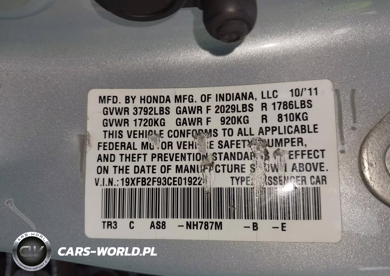 2012 Honda Civic Ex-L VIN:19XFB2F93CE019224 - 18