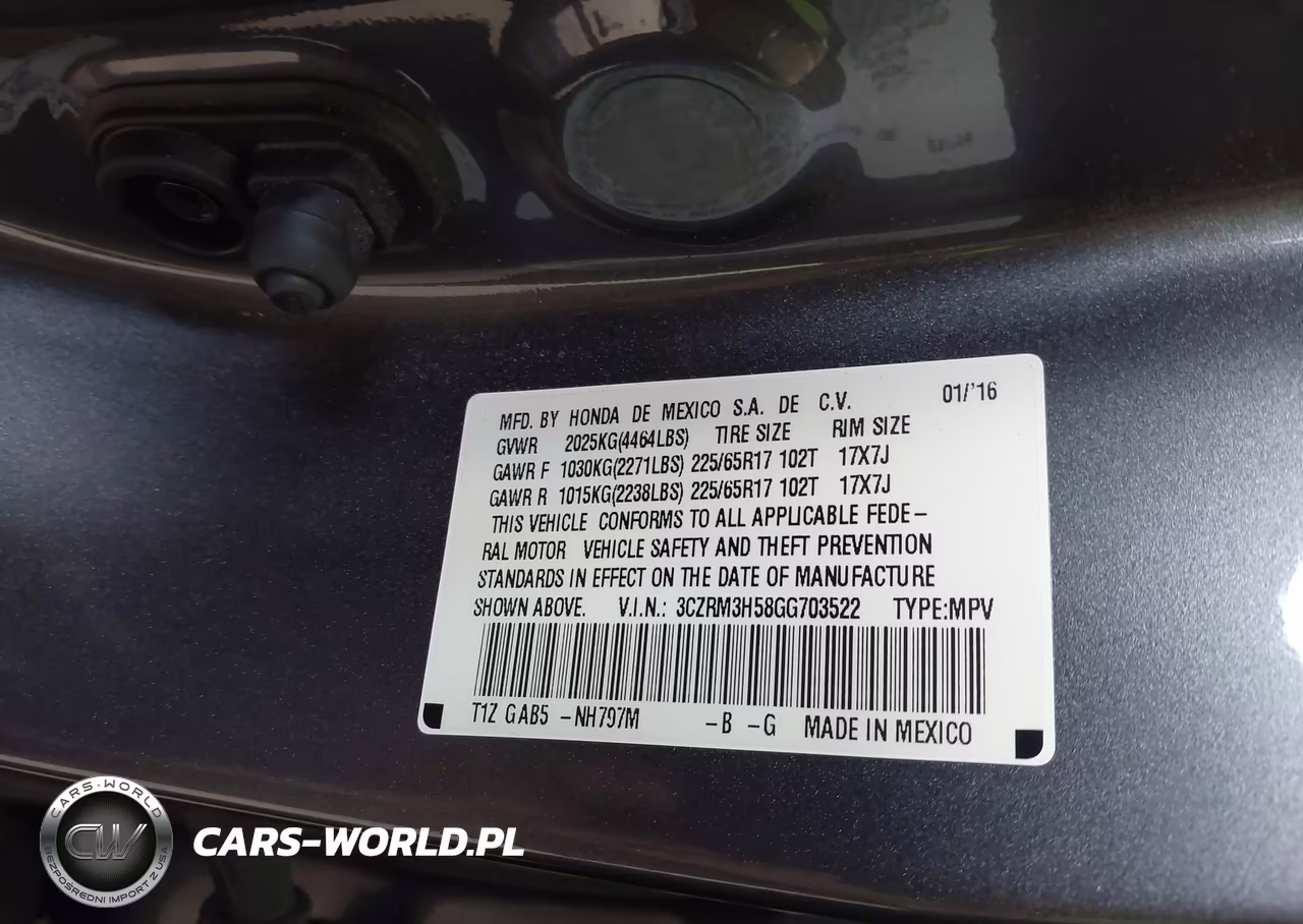 2016 Honda Cr-V Ex VIN:3CZRM3H58GG703522 - 9