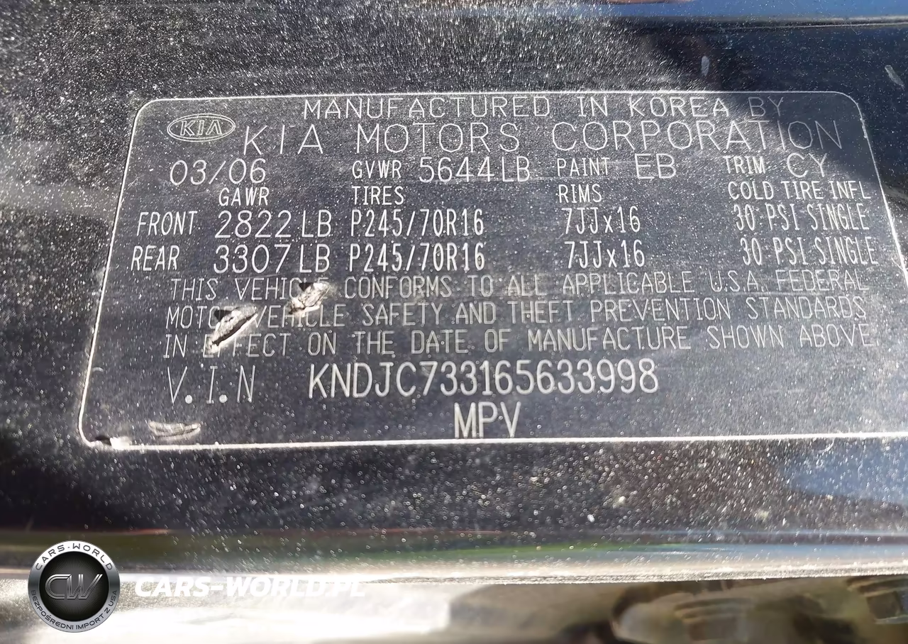 2006 Kia Sorento Ex-Lx VIN:KNDJC733165633998 - 9