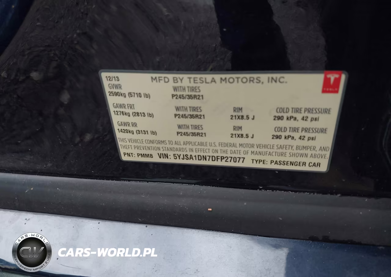 2013 Tesla Model S VIN:5YJSA1DN7DFP27077 - 9