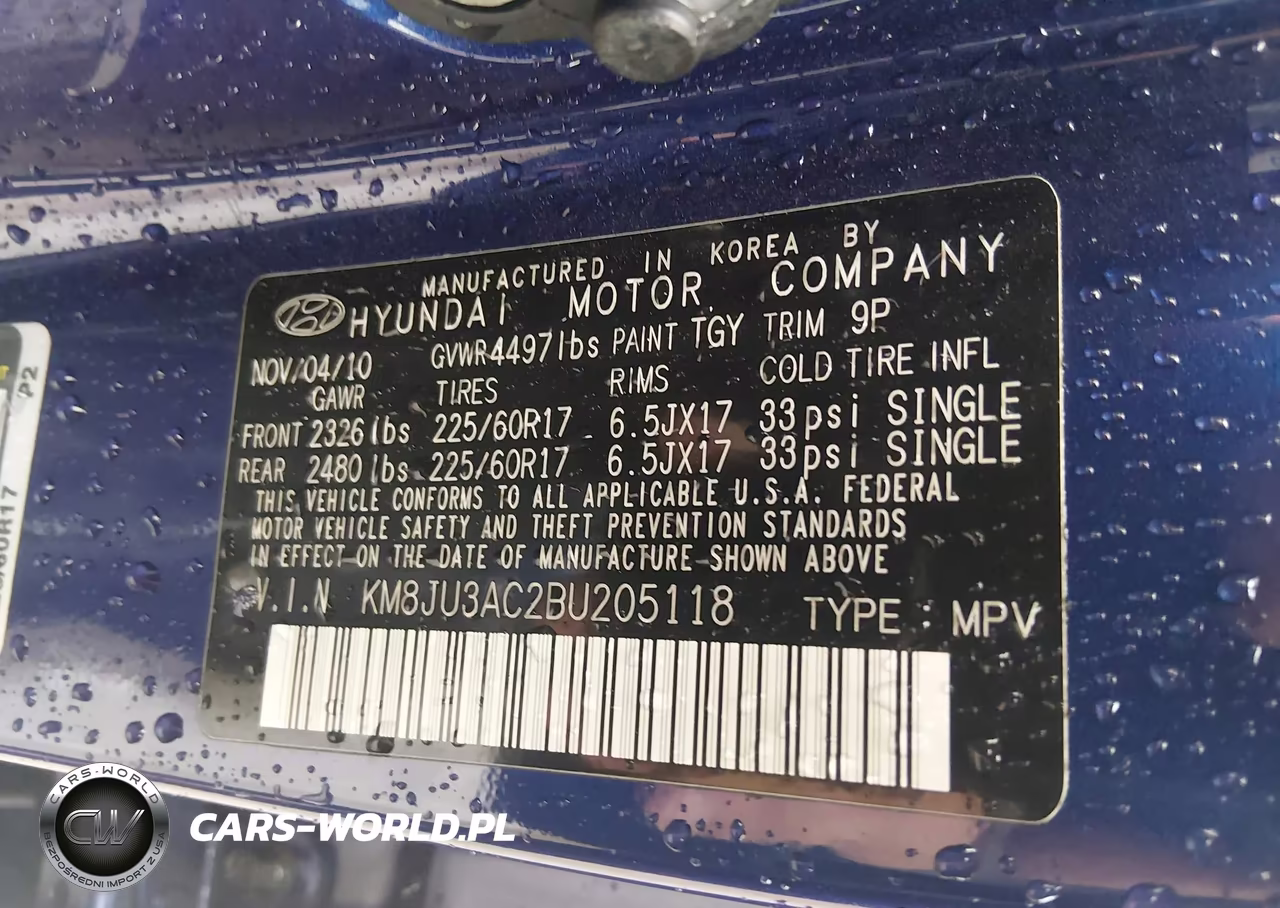 2011 Hyundai Tucson Gls VIN:KM8JU3AC2BU205118 - 9