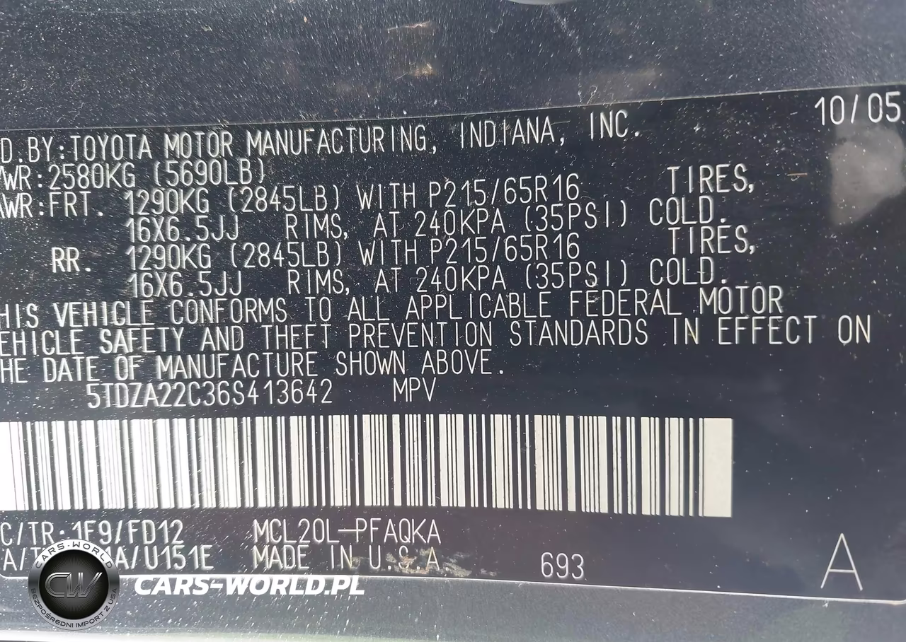 2006 Toyota Sienna Xle VIN:5TDZA22C36S413642 - 9