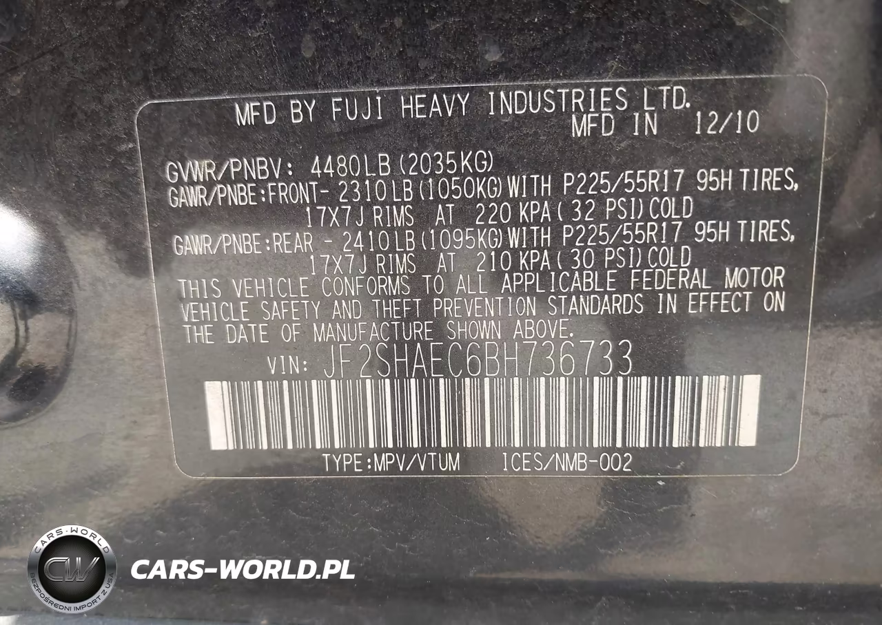 2011 Subaru Forester 2.5X Limited VIN:JF2SHAEC6BH736733 - 9