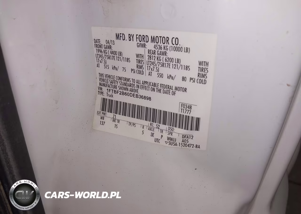 2013 Ford F-250 Xl VIN:1FTBF2B60DEB36898 - 9