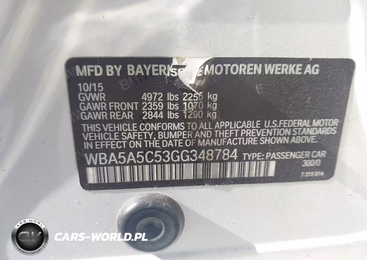 2016 BMW 528I VIN:WBA5A5C53GG348784 - 9