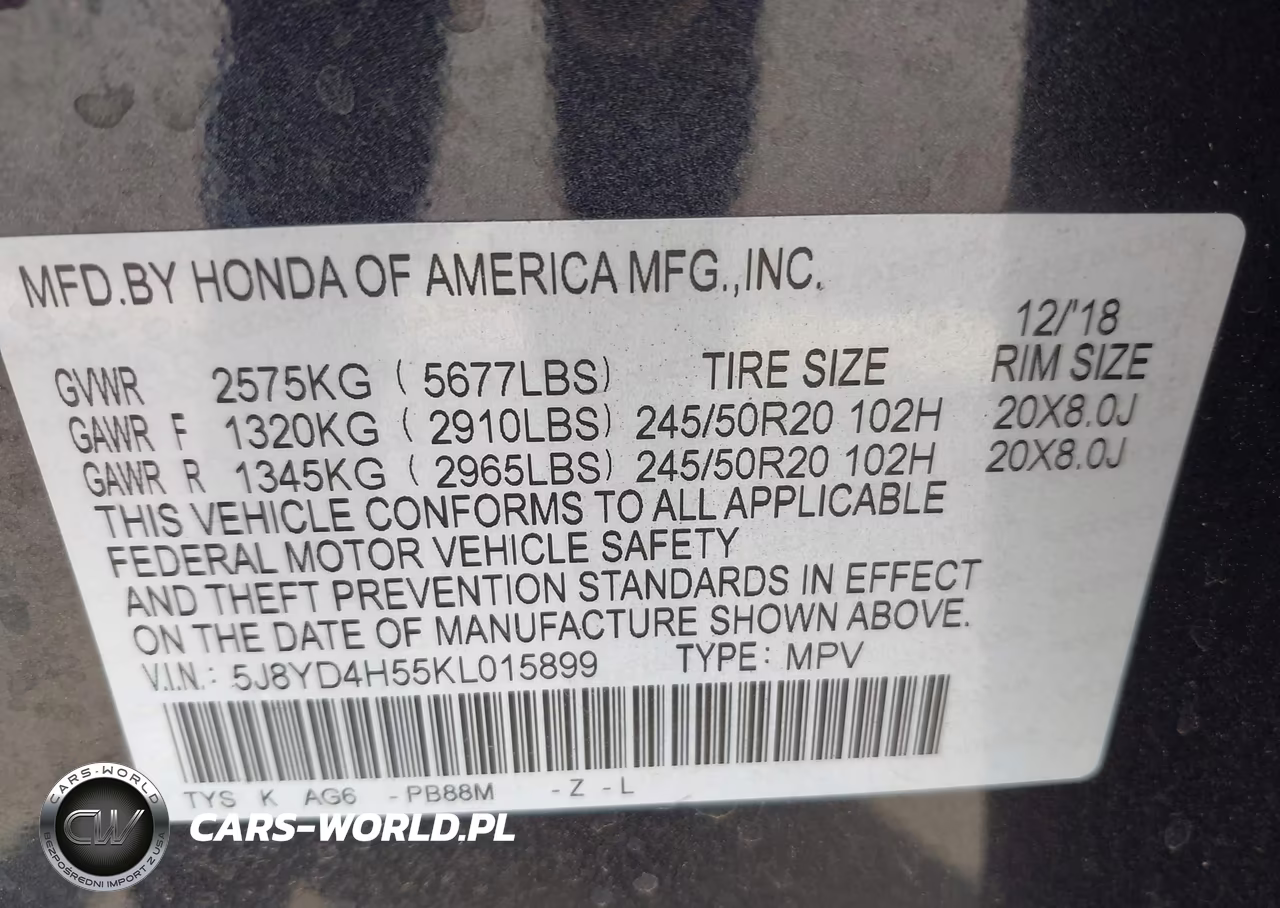 2019 Acura Mdx Tech Pkg VIN:5J8YD4H55KL015899 - 9