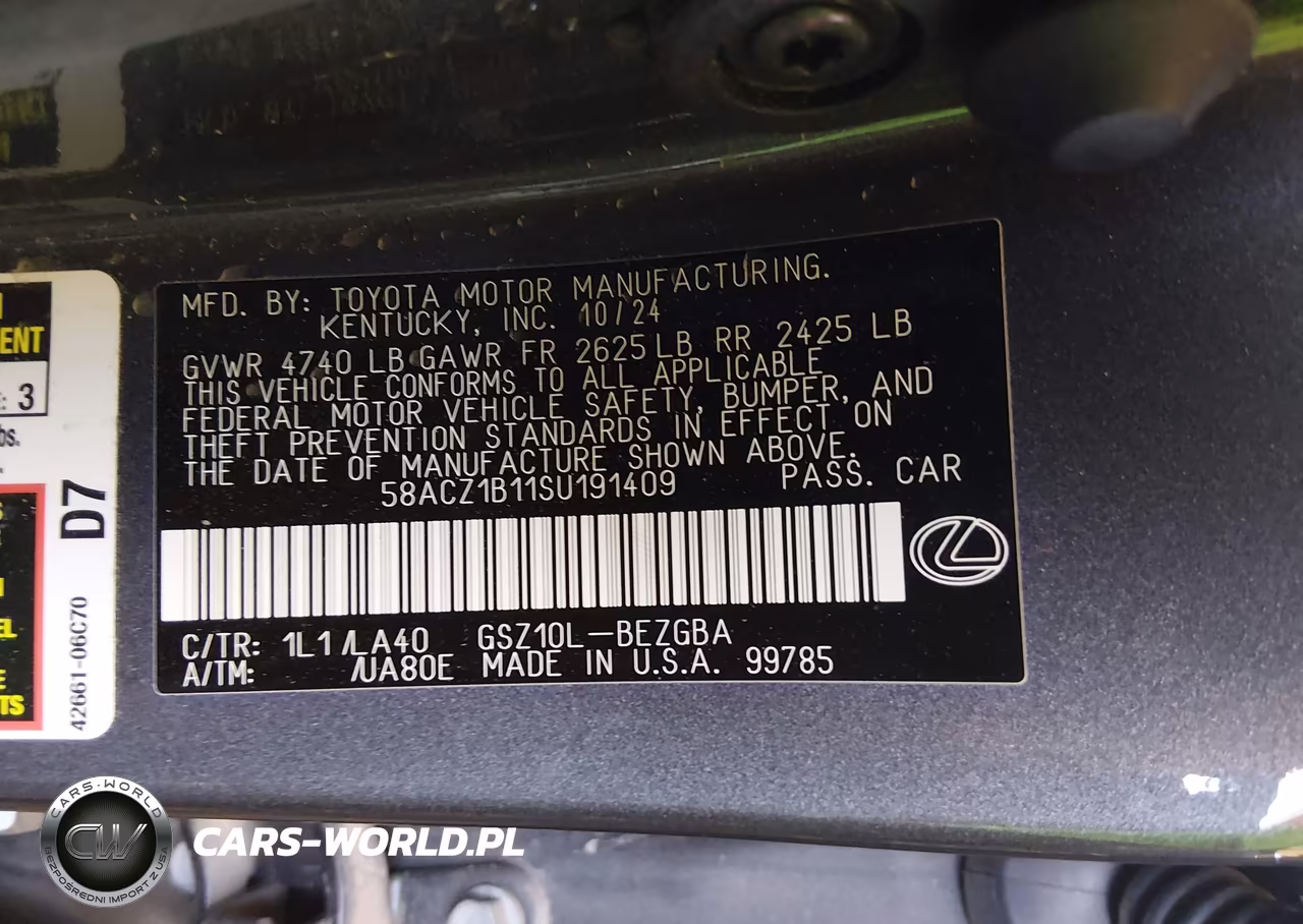 2025 Lexus Es 350 VIN:58ACZ1B11SU191409 - 9
