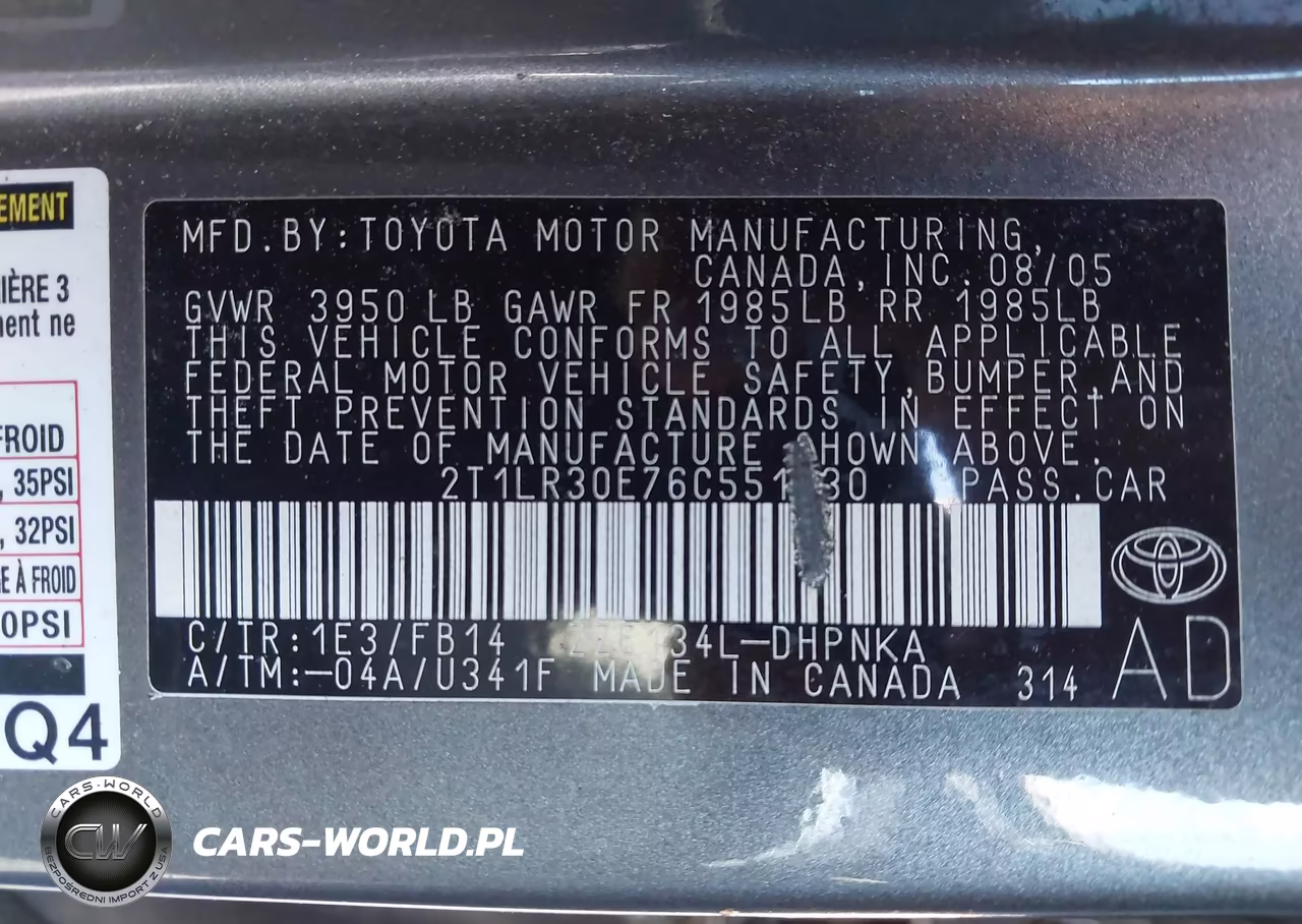 2006 Toyota Matrix Xr VIN:2T1LR30E76C551430 - 9