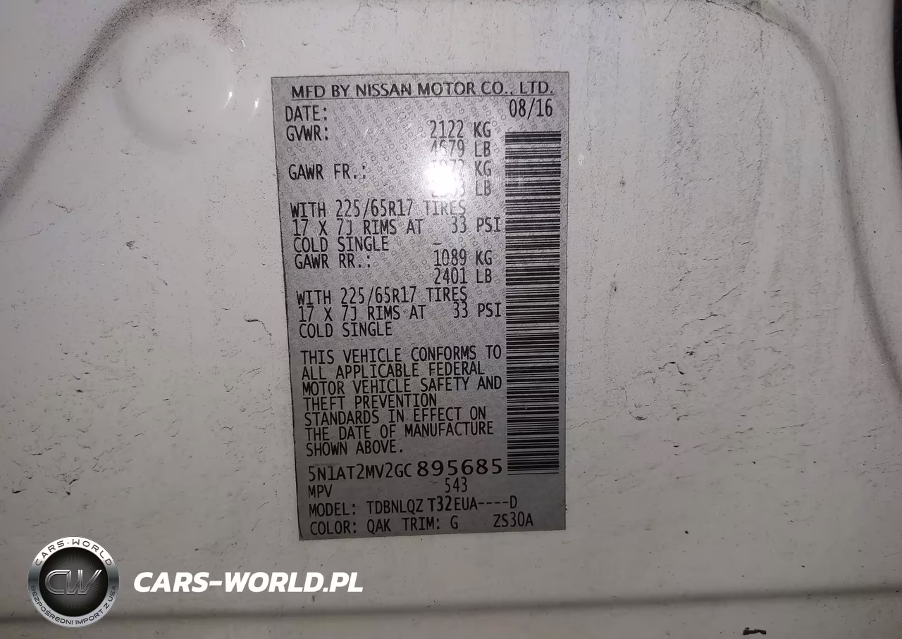 2016 Nissan Rogue S-Sl-Sv VIN:5N1AT2MV2GC895685 - 9