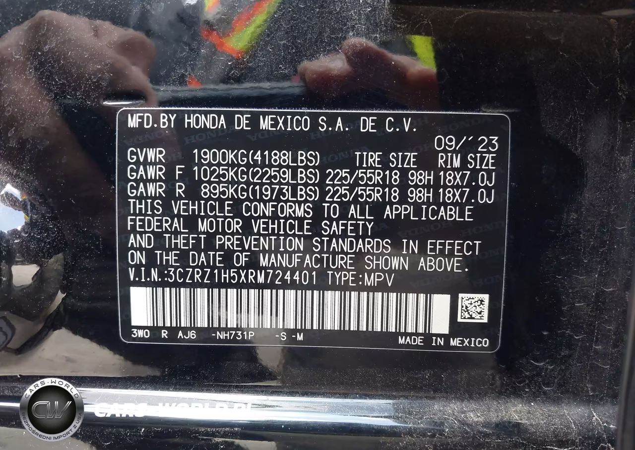 2024 Honda Hr-V VIN:3CZRZ1H5XRM724401 - 9