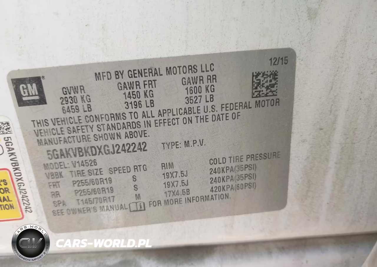 2016 Buick Enclave Leather VIN:5GAKVBKDXGJ242242 - 9