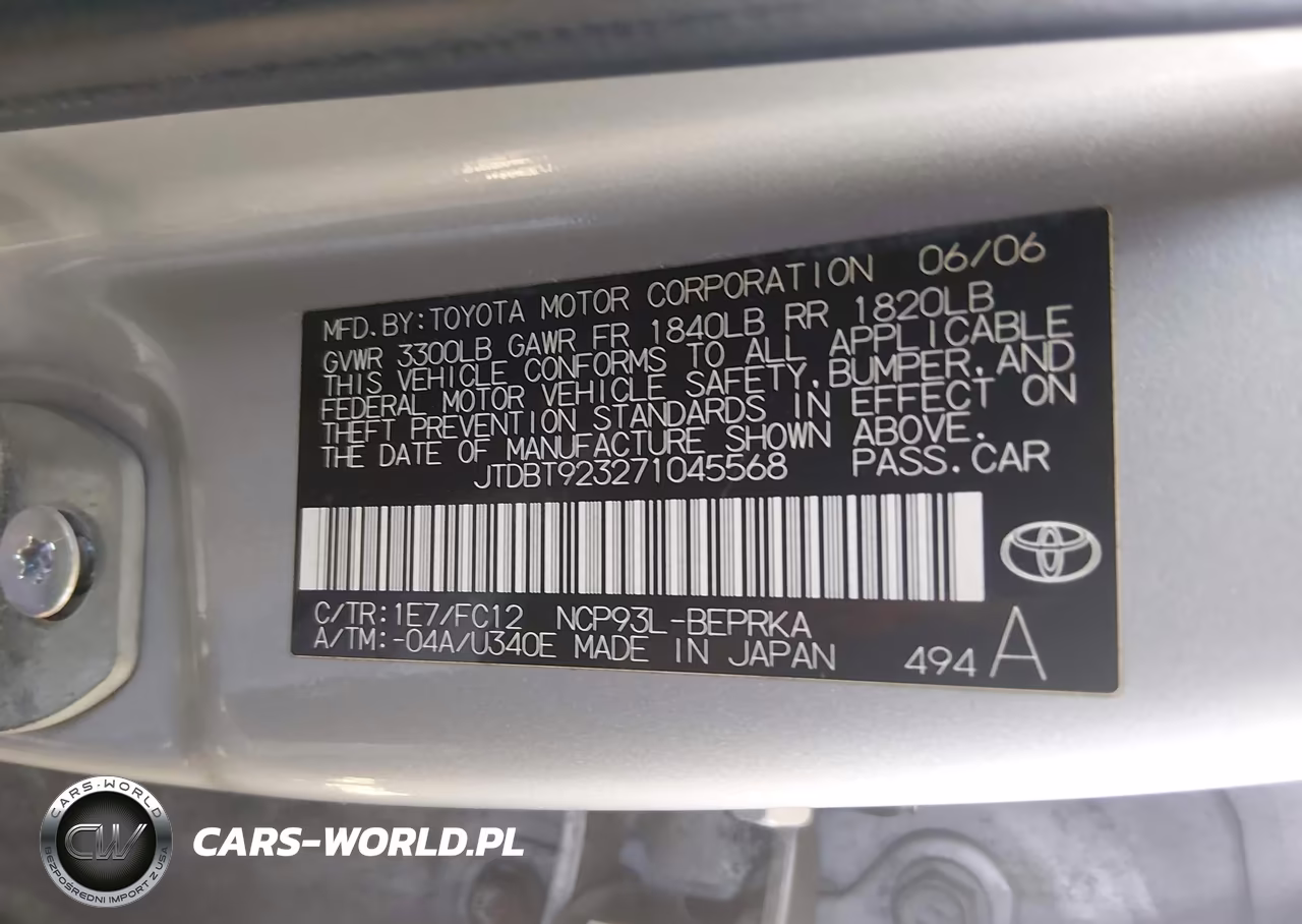 2007 Toyota Yaris VIN:JTDBT923271045568 - 9