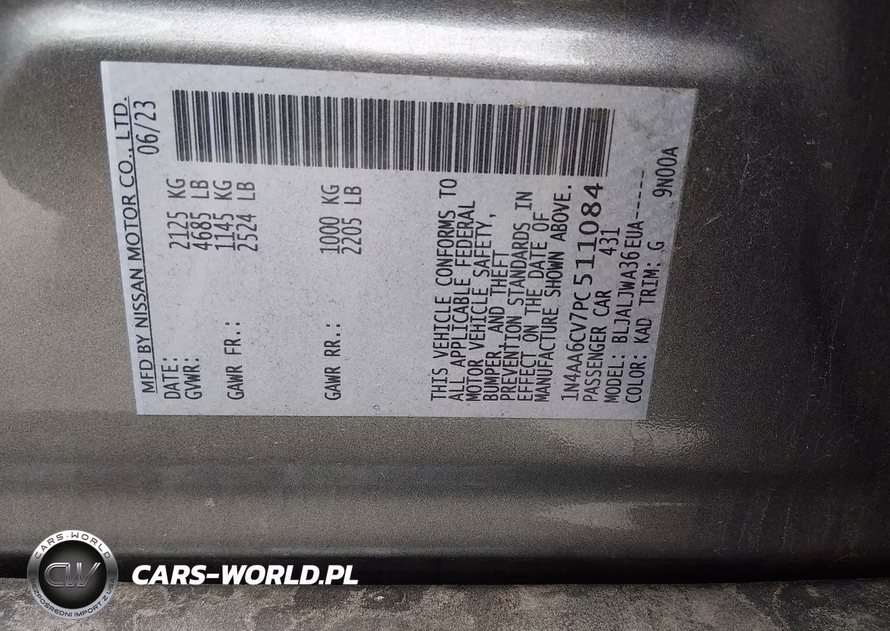2023 Nissan Maxima Sv Xtronic Cvt VIN:1N4AA6CV7PC511084 - 9