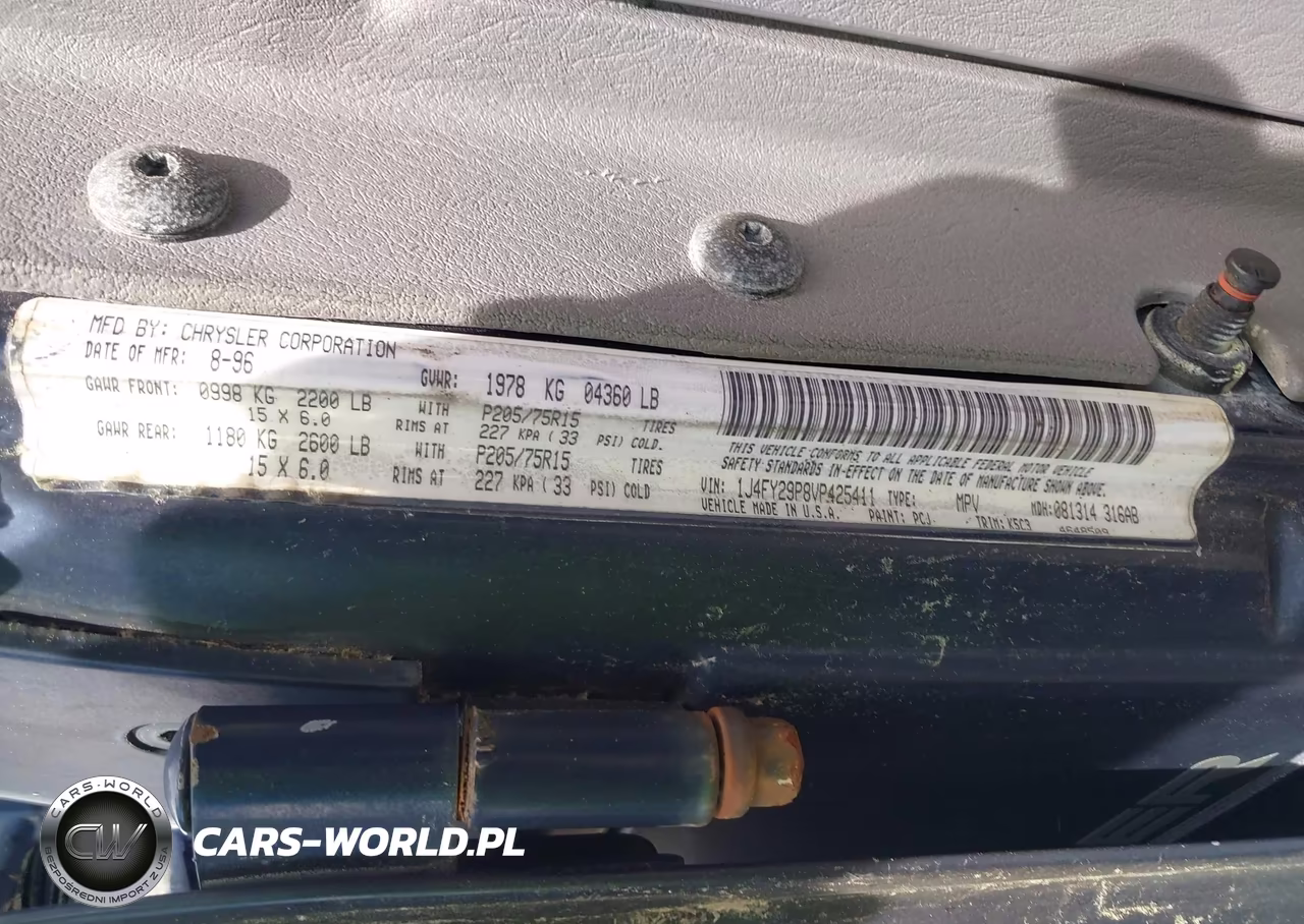 1997 Jeep Wrangler Se VIN:1J4FY29P8VP425411 - 9