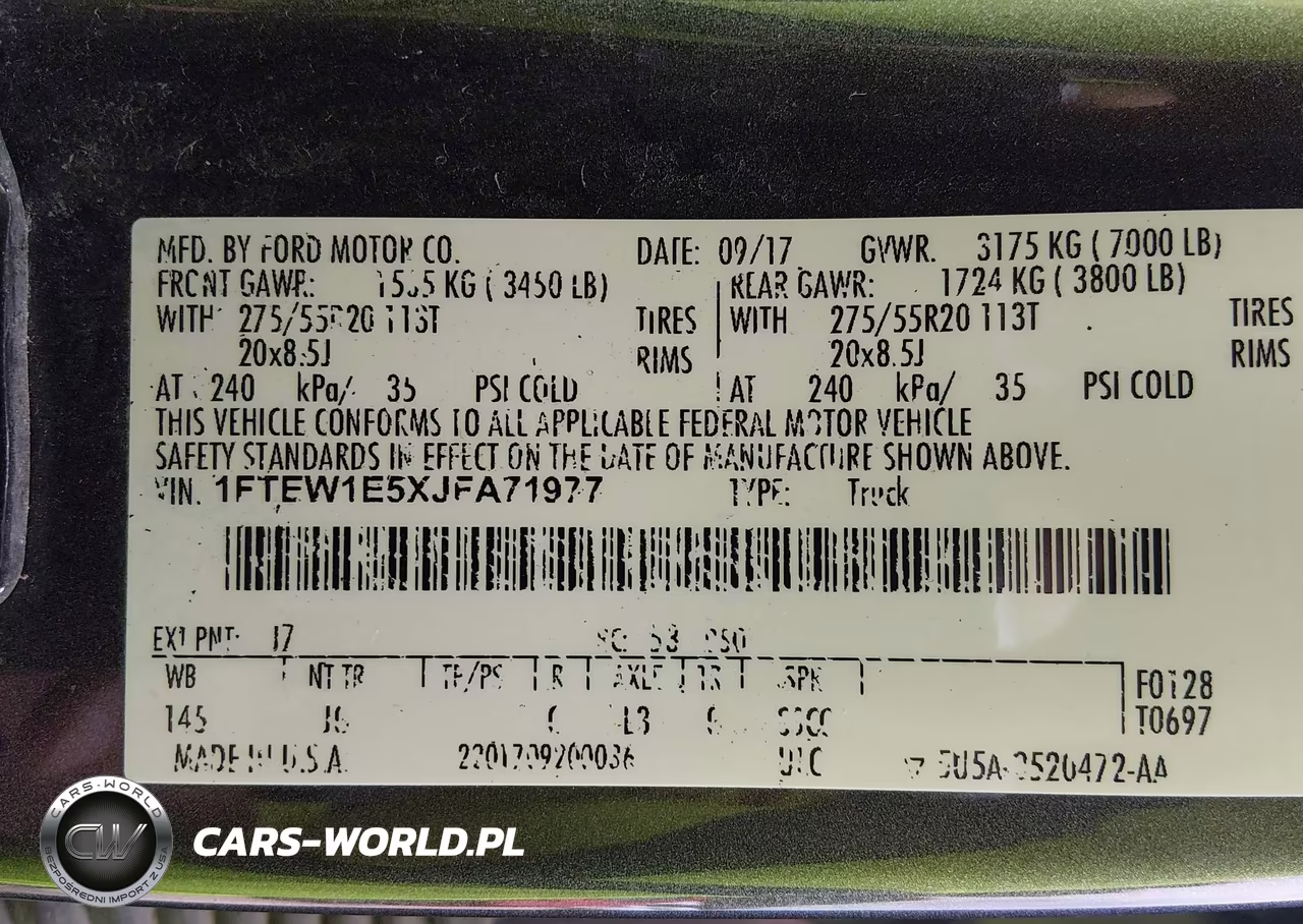 2018 Ford F-150 Xl VIN:1FTEW1E5XJFA71977 - 9