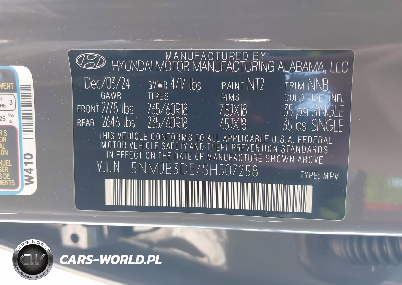 2025 Hyundai Tucson Sel VIN:5NMJB3DE7SH507258 - 9