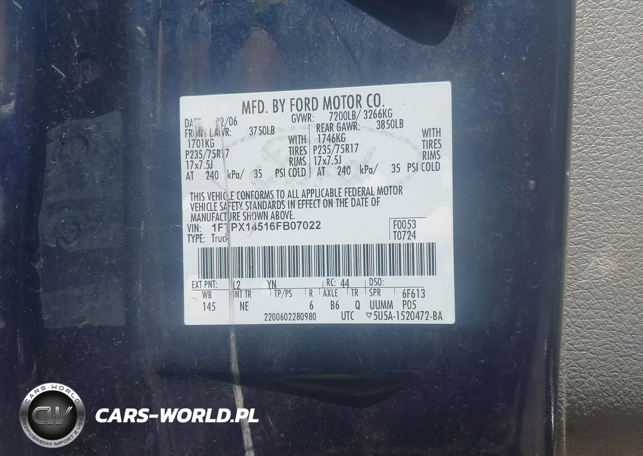 2006 Ford F-150 Fx4-Lariat-Xl-Xlt VIN:1FTPX14516FB07022 - 9