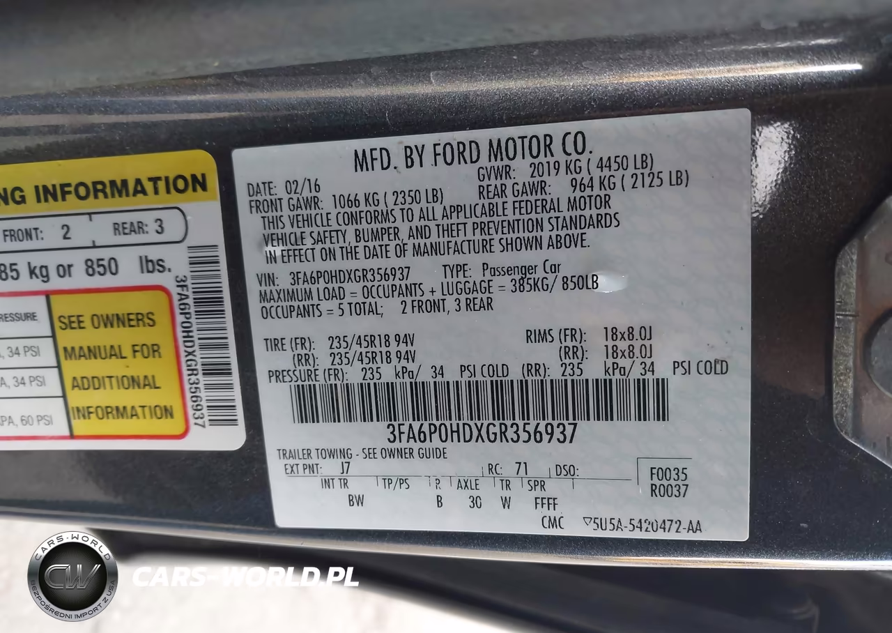 2016 Ford Fusion Se VIN:3FA6P0HDXGR356937 - 9