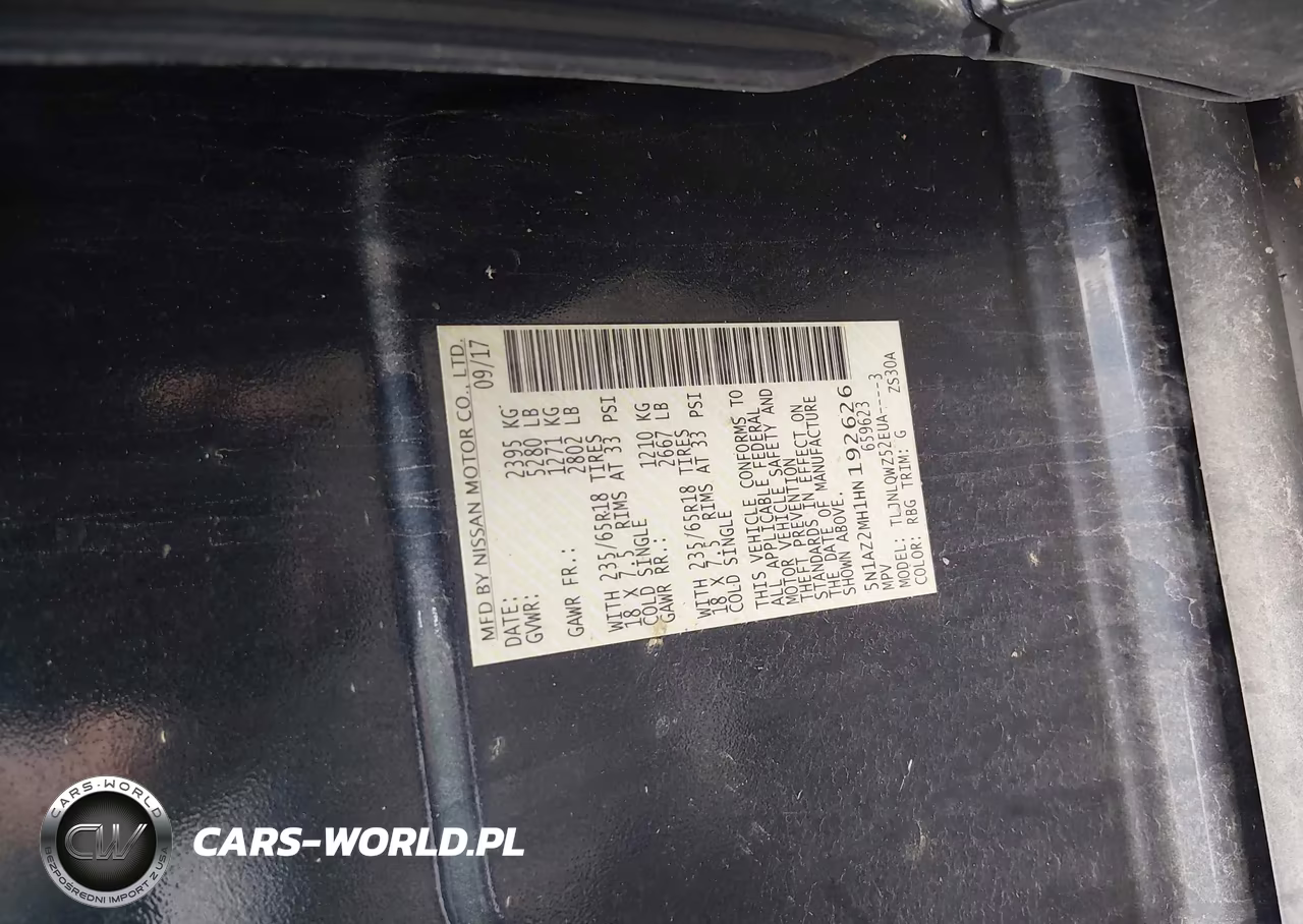 2017 Nissan Murano Sv VIN:5N1AZ2MH1HN192626 - 9