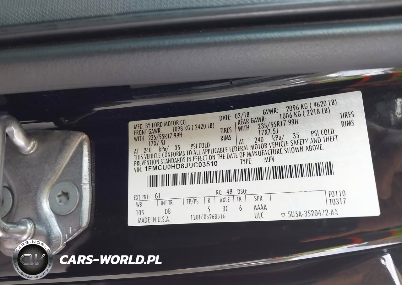 2018 Ford Escape Sel VIN:1FMCU0HD8JUC03510 - 9