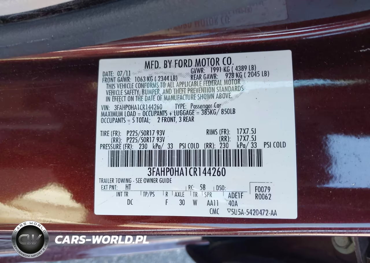2012 Ford Fusion Se VIN:3FAHP0HA1CR144260 - 9