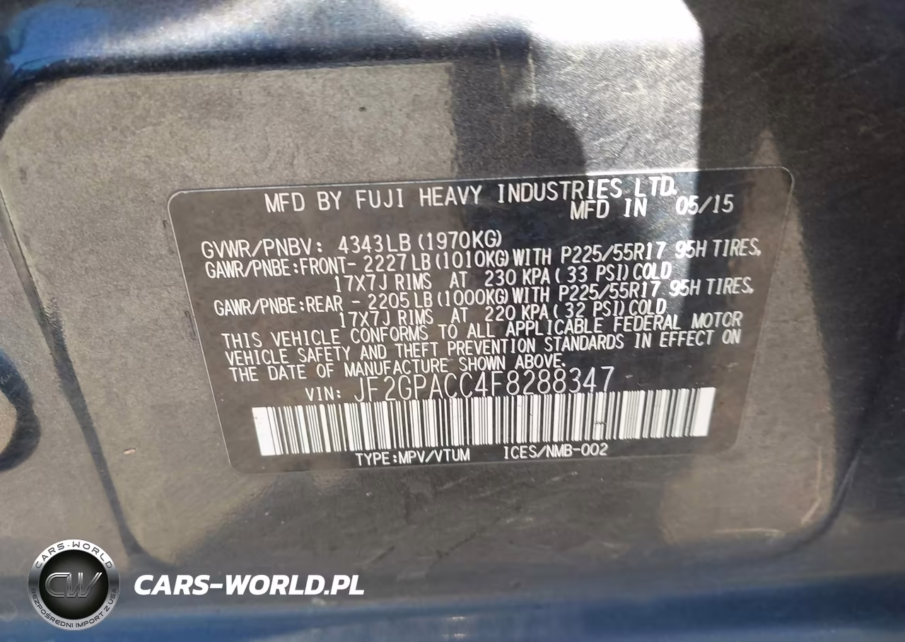 2015 Subaru Xv Crosstrek 2.0I Premium VIN:JF2GPACC4F8288347 - 9